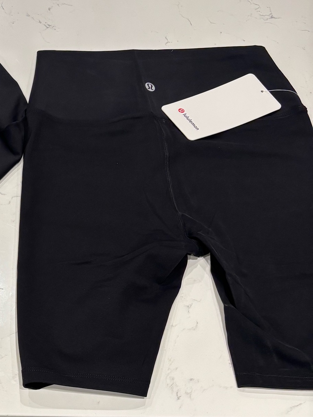 Black Lululemon high rise biker shorts